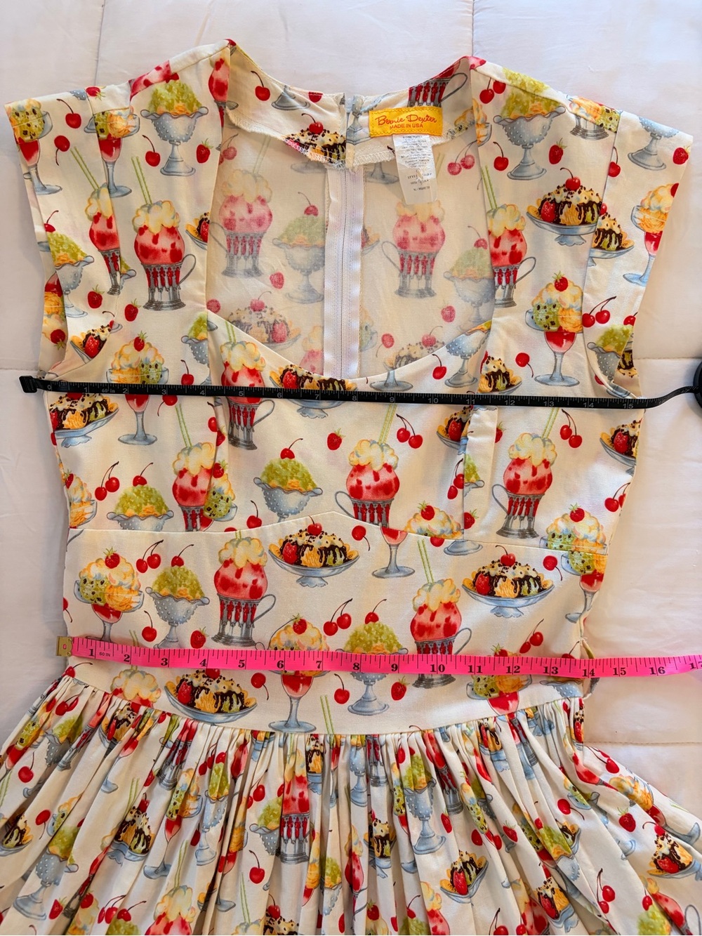 Bernie Dexter Veronique Sundae Ice Cream Print Dress- Size Medium - Picture 3 of 3